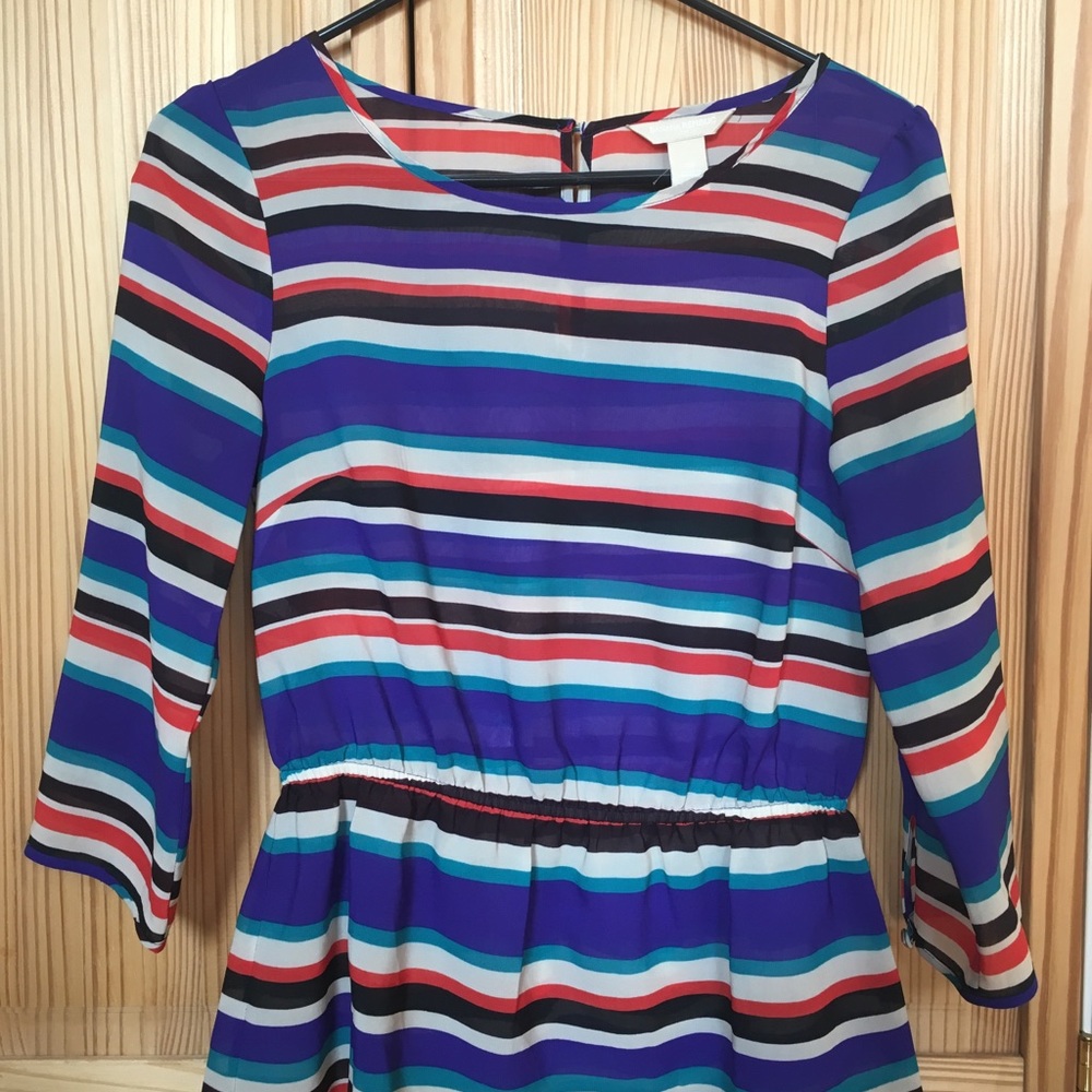 Banana Republic striped colorful peplum blouse